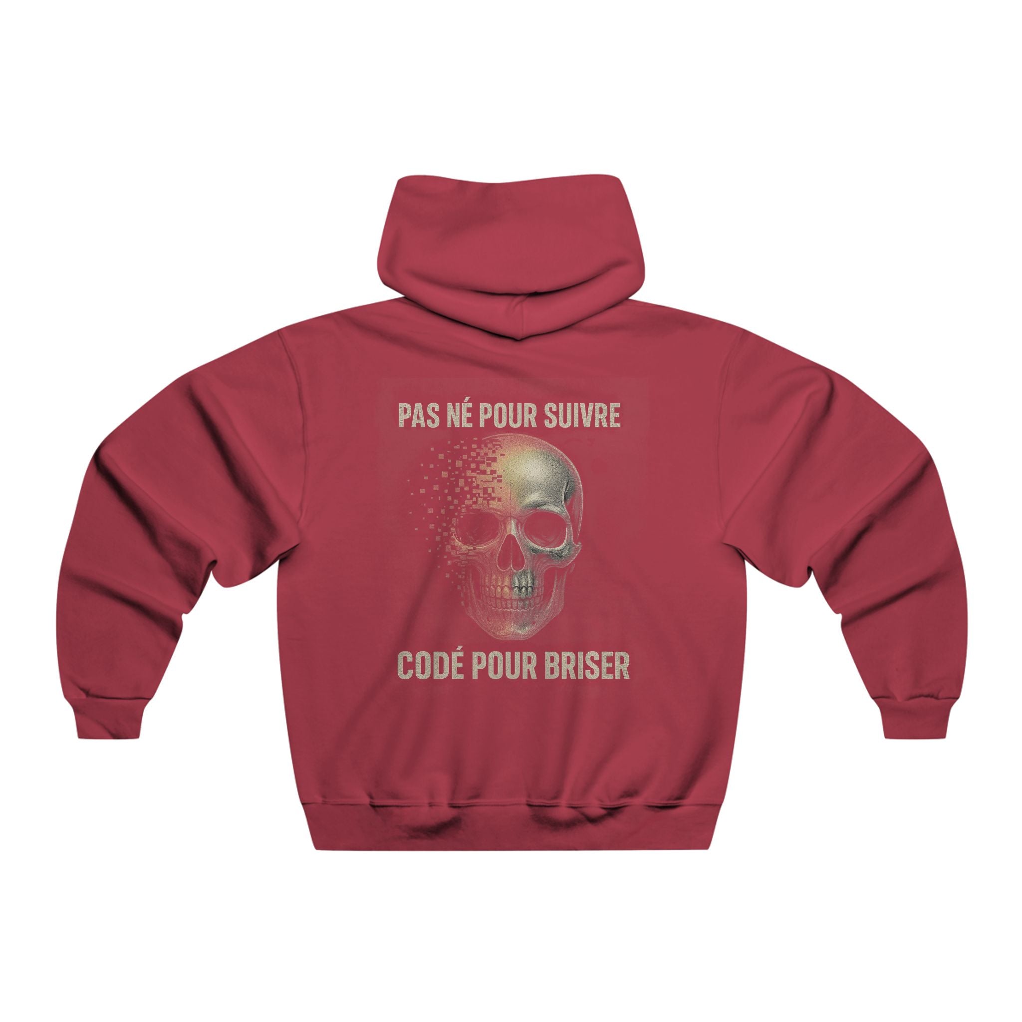 RebelMind Skull Hoodie — "Pas Né Pour Suivre, Codé Pour Briser" Graphic Sweatshirt - RebelMind.